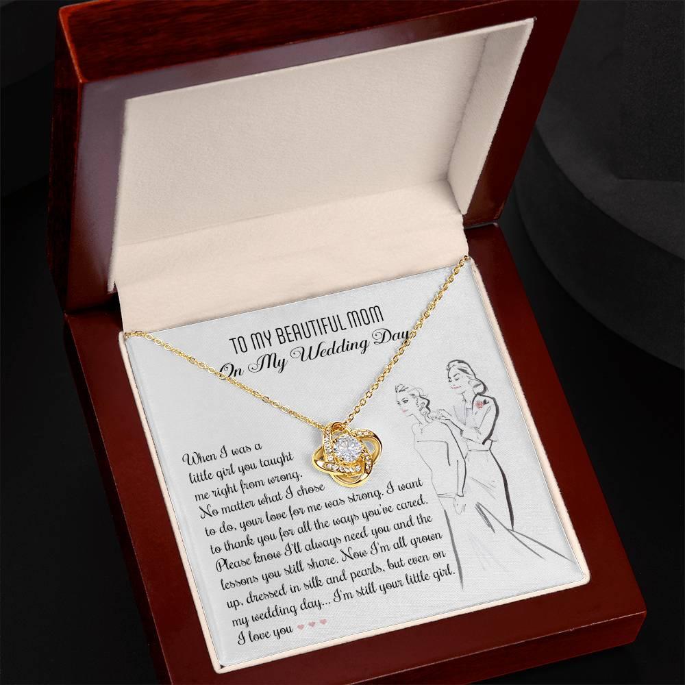 Gift for Mom Wedding Day Gift Always Your Little Girl Love Knot Pendant Necklace - Mallard Moon Gift Shop