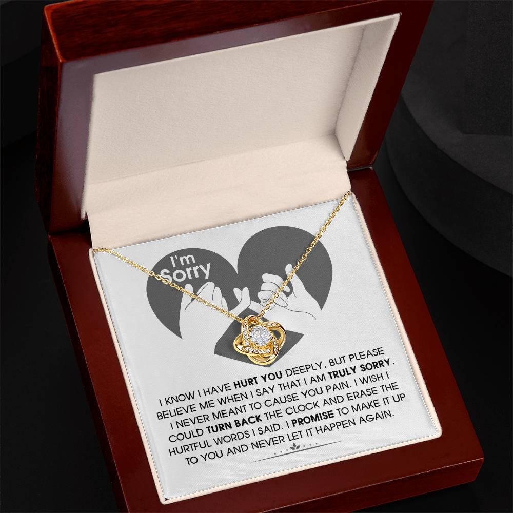 Apology Gift for Girlfriend, Wife, Soulmate - Sorry, Hurtful Words - Love Knot Pendant Necklace - Mallard Moon Gift Shop