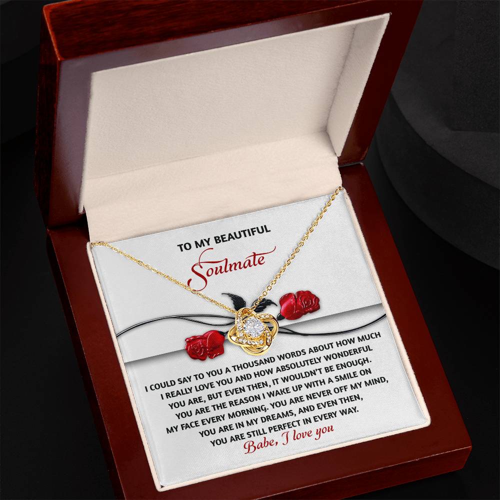 Romantic Anniversary, Valentine's Day Gift for Soulmate, Wife, Girlfriend - Wake Up With a Smile - Love Knot Pendant Necklace - Mallard Moon Gift Shop