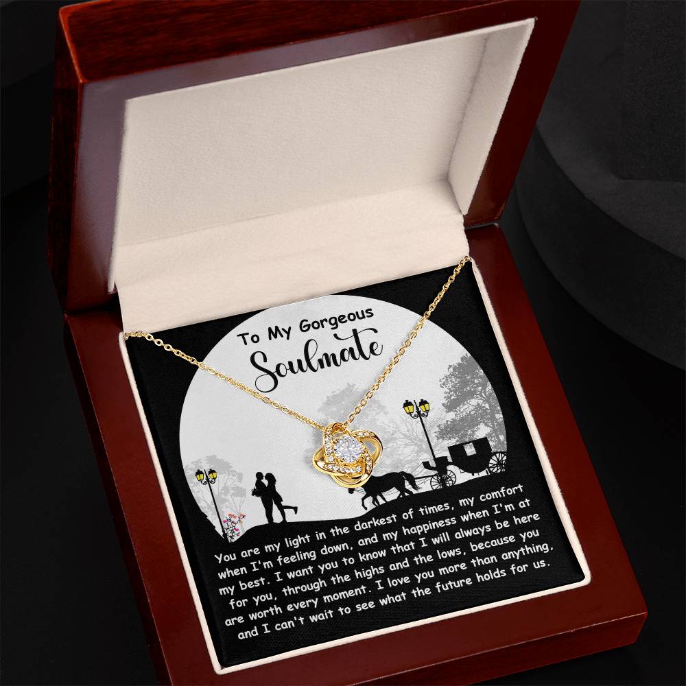 Romantic Anniversary, Valentine's Day Gift for Soulmate, Wife, Girlfriend - Light Of My Life - Love Knot Pendant Necklace - Mallard Moon Gift Shop