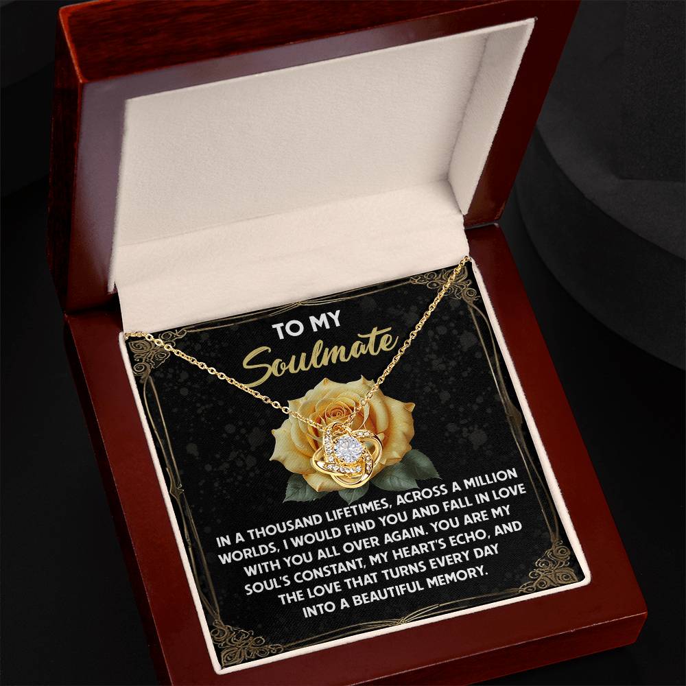 Romantic Anniversary, Valentine's Day Gift for Soulmate, Wife, Girlfriend - Beautiful Memory - Love Knot Pendant Necklace - Mallard Moon Gift Shop