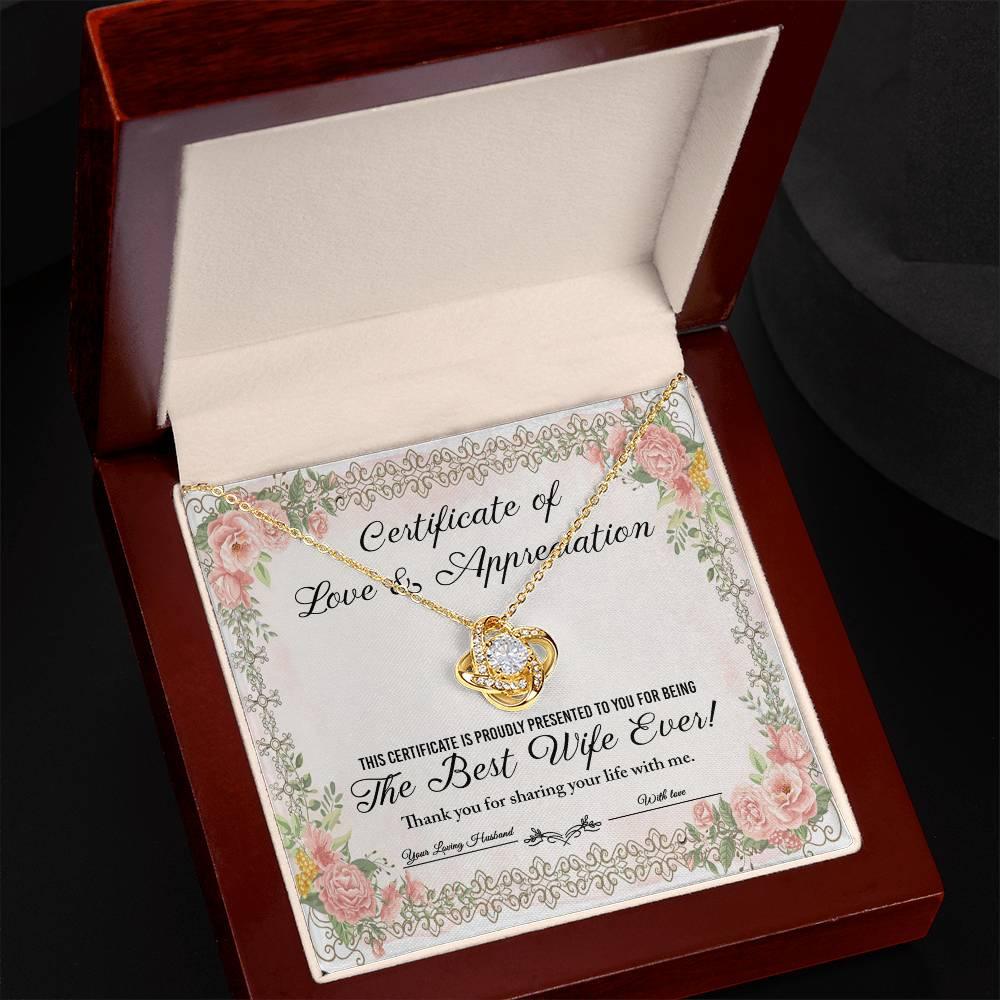 Wife Wedding Day, Anniversary, Birthday Gift - Love & Appreciation - Love Knot Pendant Necklace - Mallard Moon Gift Shop