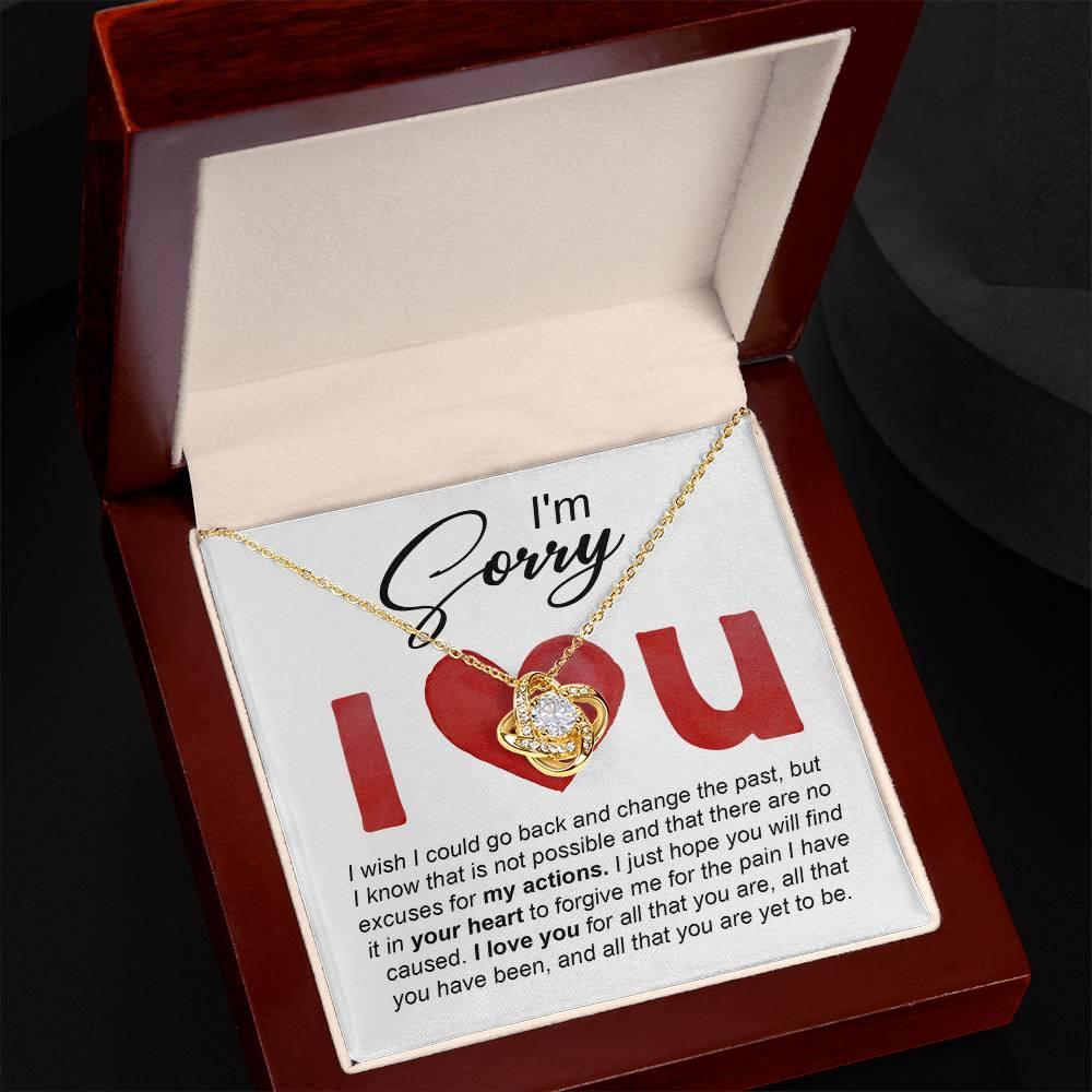 Gift for Girlfriend, Wife - Sorry, Change The Past - Love Knot Pendant Necklace - Mallard Moon Gift Shop