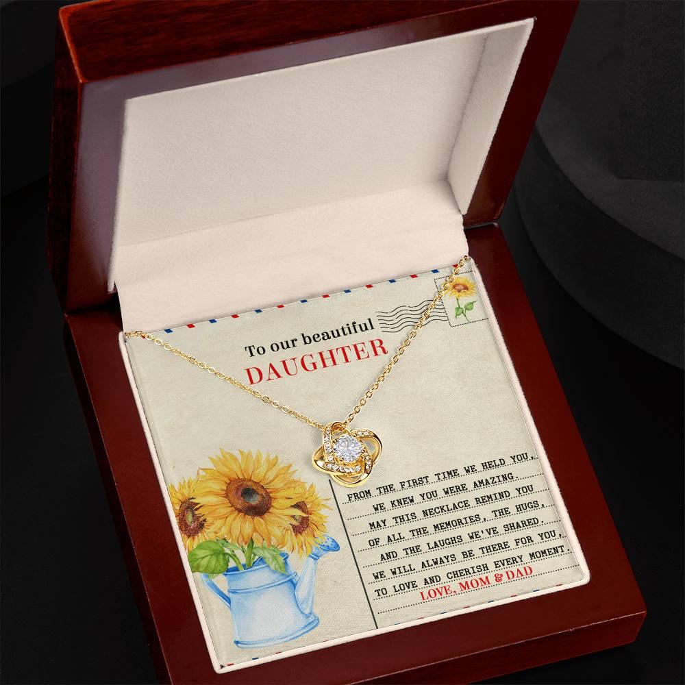 Daughter - The First Time - Love Knot Pendant Necklace - Mallard Moon Gift Shop