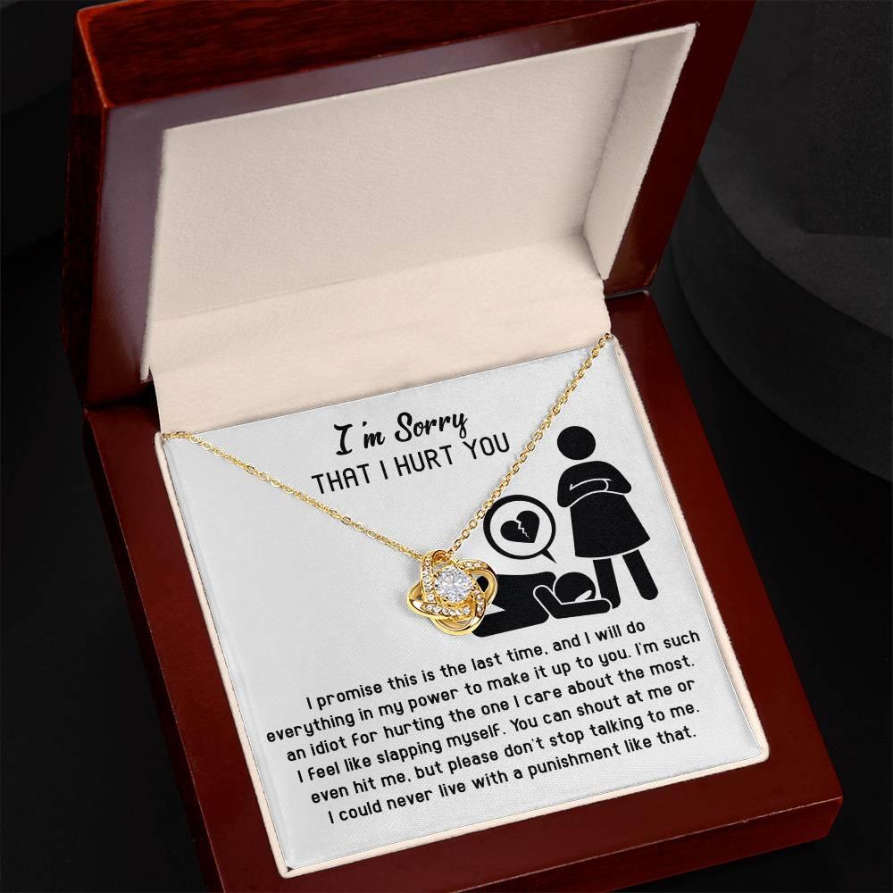Apology Gift for Girlfriend, Wife, Soulmate - Sorry, Please Don't Stop Talking - Love Knot Pendant Necklace - Mallard Moon Gift Shop