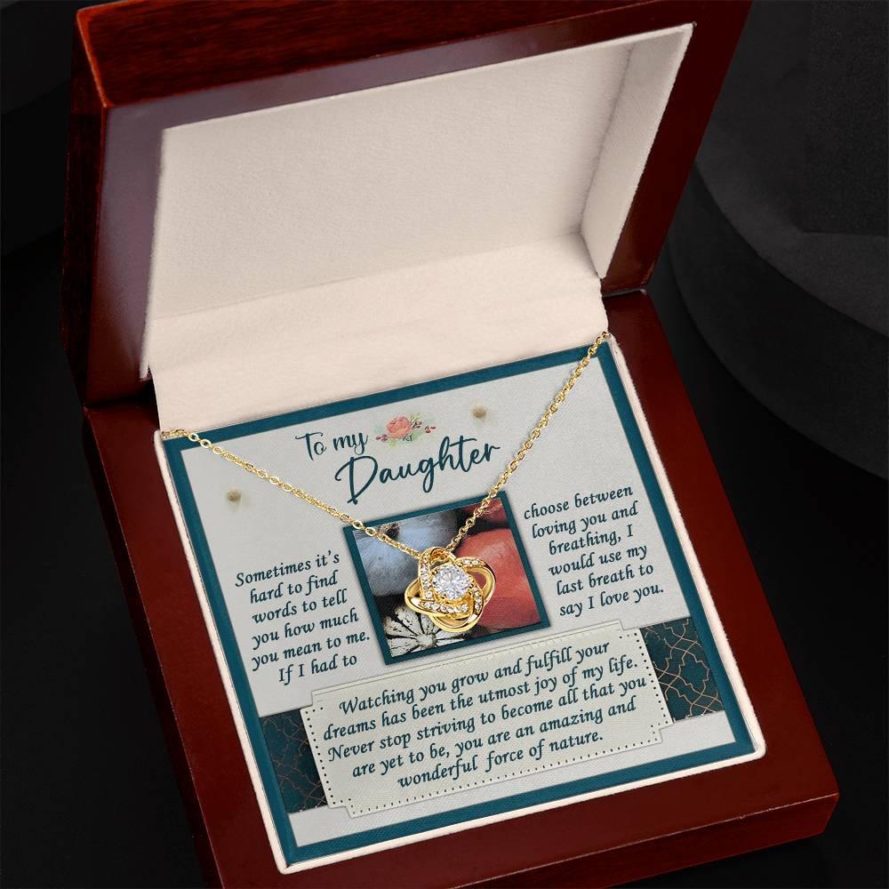 Gift for Daughter - Force Of Nature - Love Knot Pendant Necklace - Mallard Moon Gift Shop