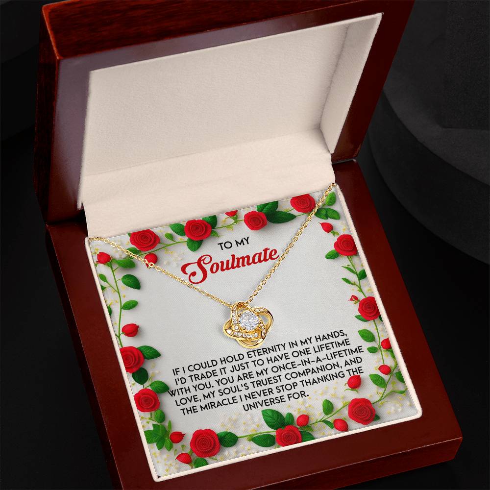 Romantic Anniversary, Valentine's Day Gift for Soulmate, Wife, Girlfriend - One Lifetime - Love Knot Pendant Necklace - Mallard Moon Gift Shop