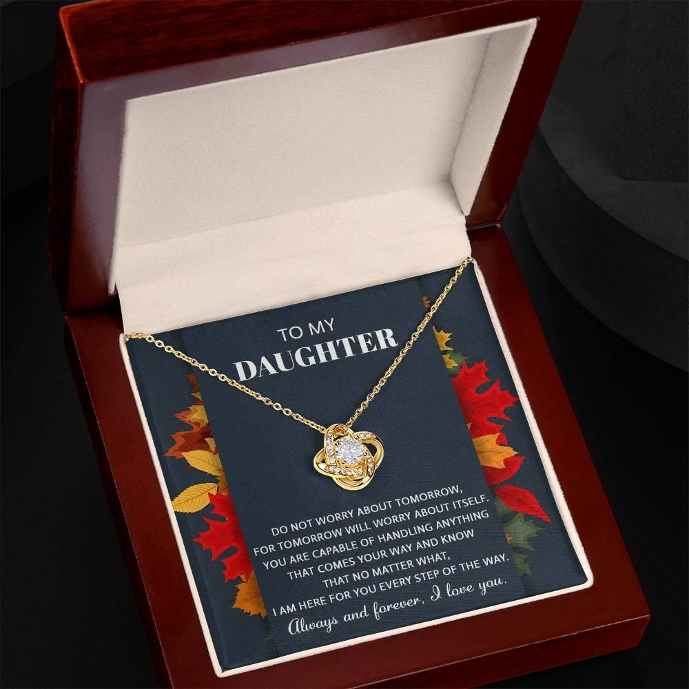 Daughter - Comes Your Way - Love Knot Pendant Necklace - Mallard Moon Gift Shop