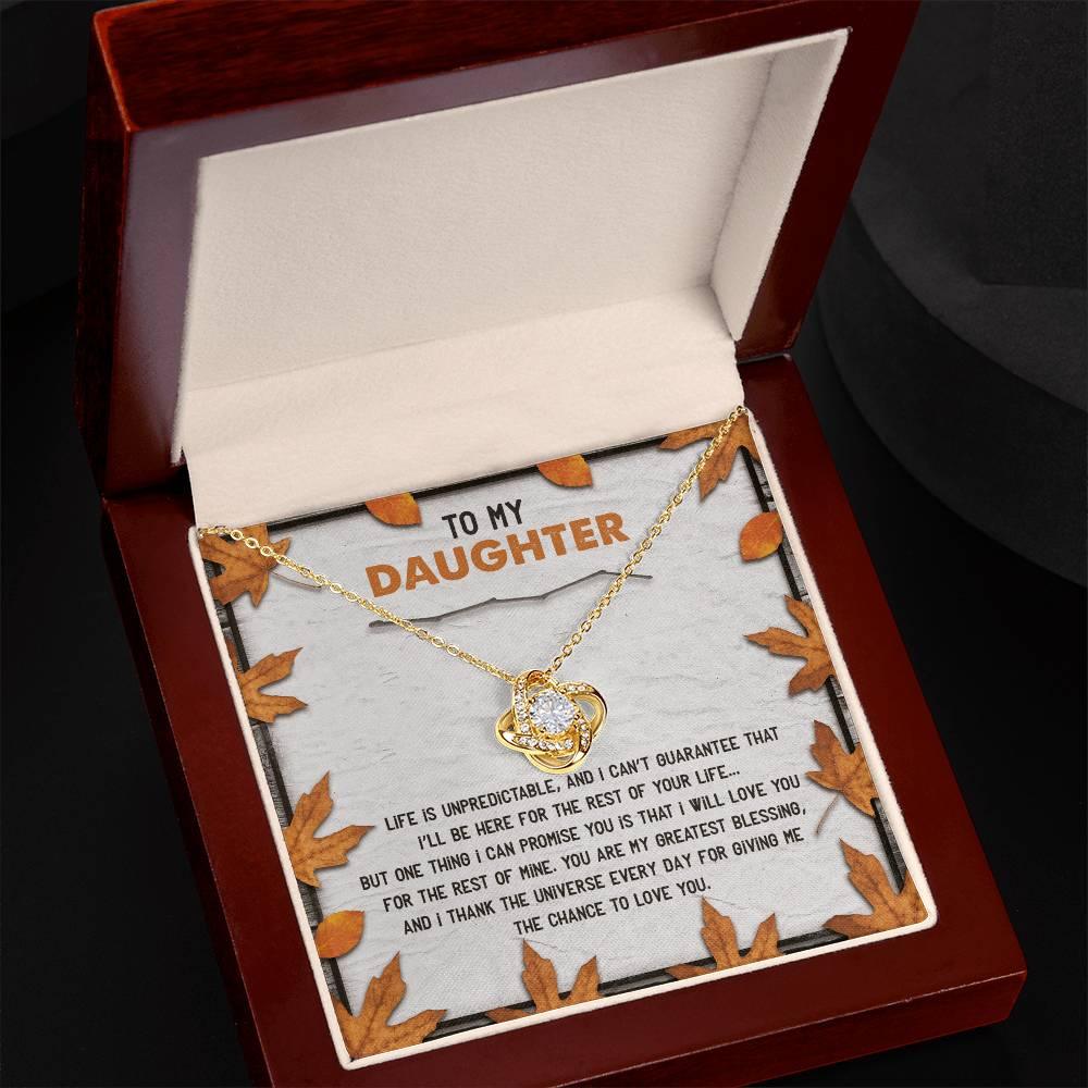 Daughter - My Greatest Blessing - Love Knot Pendant Necklace - Mallard Moon Gift Shop