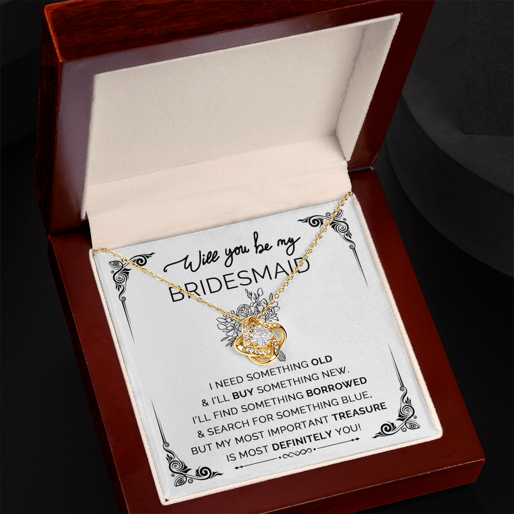 Will You Be My Bridesmaid? Love Knot Necklace with Heartfelt Proposal Card – Unique Bridal Party Gift Idea - Mallard Moon Gift Shop