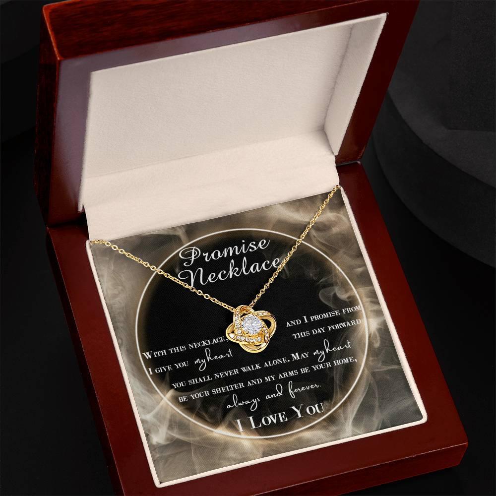 Wife Gift - I Promise My Heart Love Knot Pendant Necklace - Mallard Moon Gift Shop