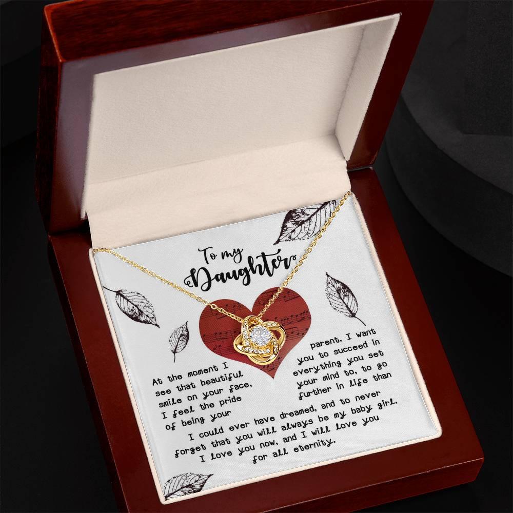 Gift for Daughter - On Your Face - Love Knot Pendant Necklace - Mallard Moon Gift Shop