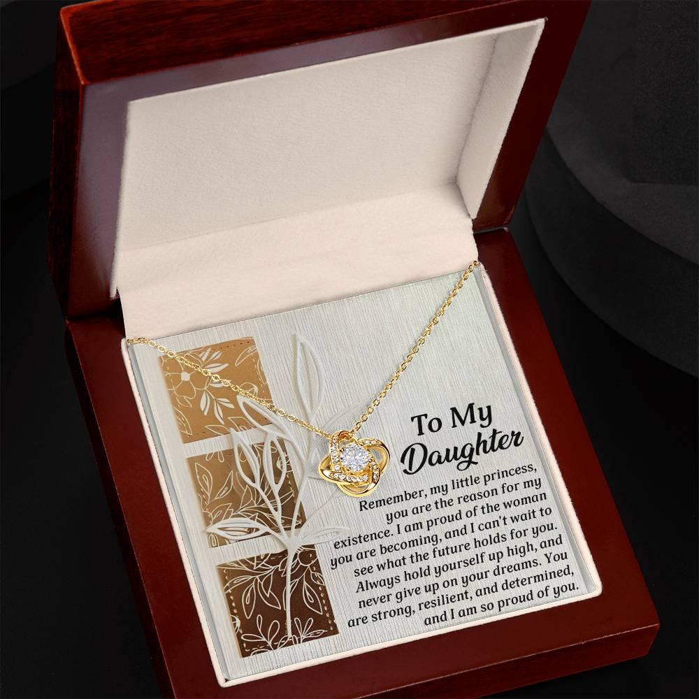 Gift for Daughter - Holds For You - Love Knot Pendant Necklace - Mallard Moon Gift Shop