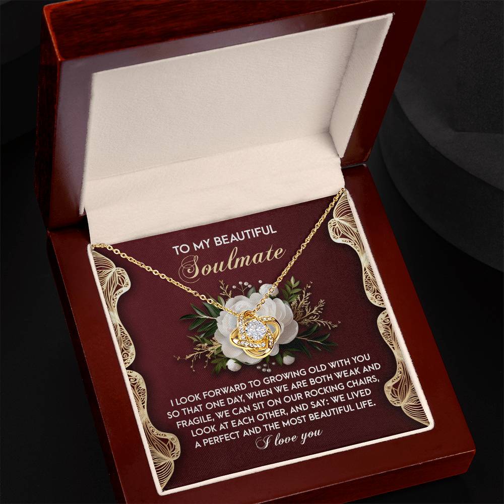 To My Beautiful Soulmate - Love Knot Necklace – A Romantic Gift Celebrating a Lifetime of Love - Mallard Moon Gift Shop