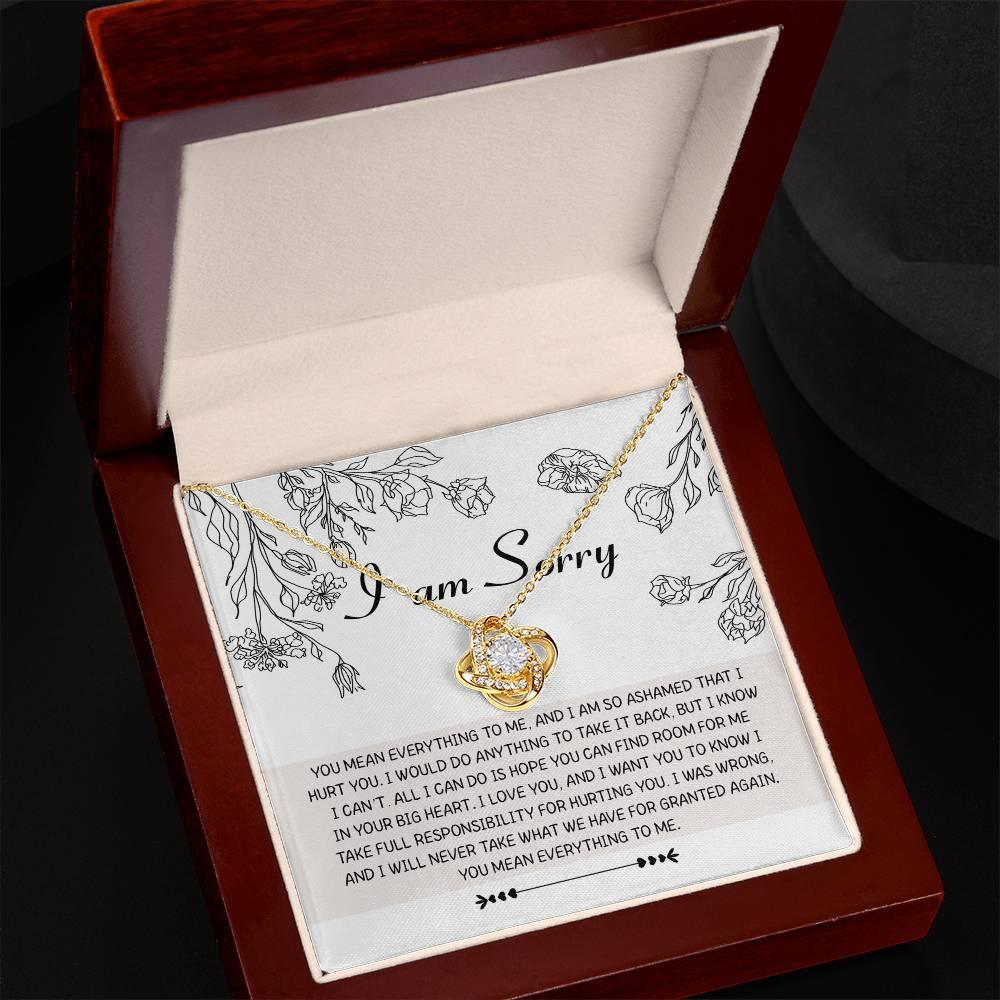 Apology Gift for Girlfriend, Wife, Soulmate - Sorry, Your Big Heart - Love Knot Pendant Necklace - Mallard Moon Gift Shop