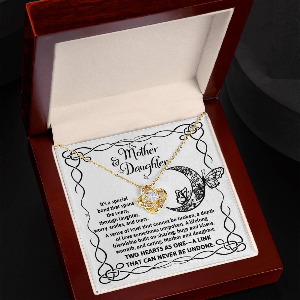 Mother and Daughter - A Special Bond Love Knot Pendant Necklace - Mallard Moon Gift Shop
