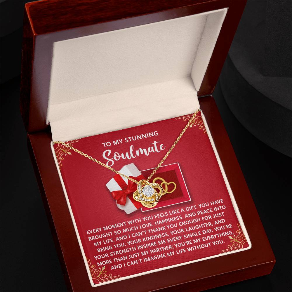 Romantic Anniversary, Valentine's Day Gift for Soulmate, Wife, Girlfriend - Feels Like A Gift - Love Knot Pendant Necklace - Mallard Moon Gift Shop