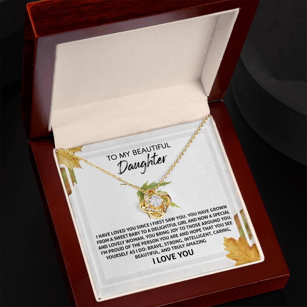 Daughter - See Yourself - Love Knot Pendant Necklace - Mallard Moon Gift Shop