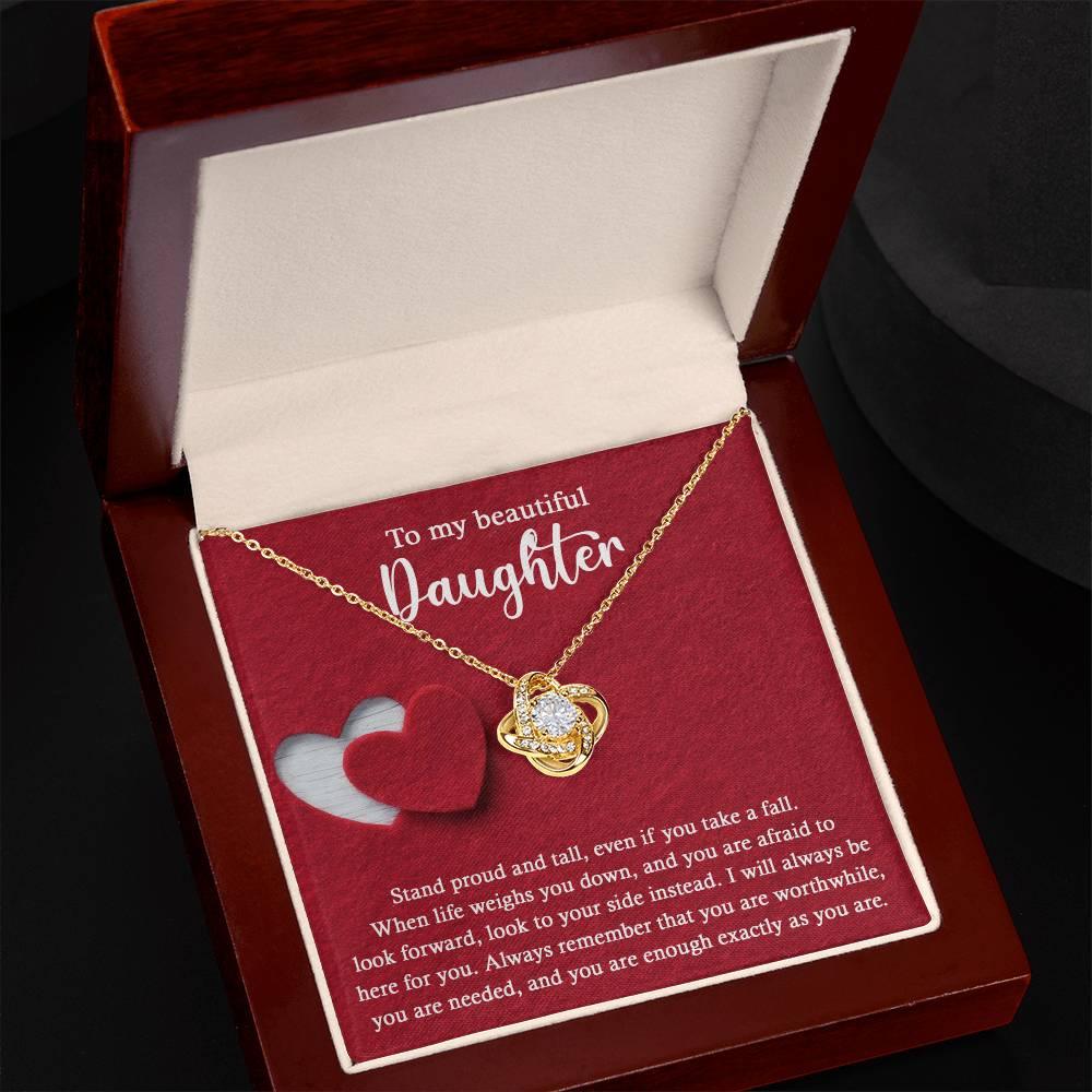 Daughter Wedding Day Gift - As You Are - Love Knot Pendant Necklace - Mallard Moon Gift Shop