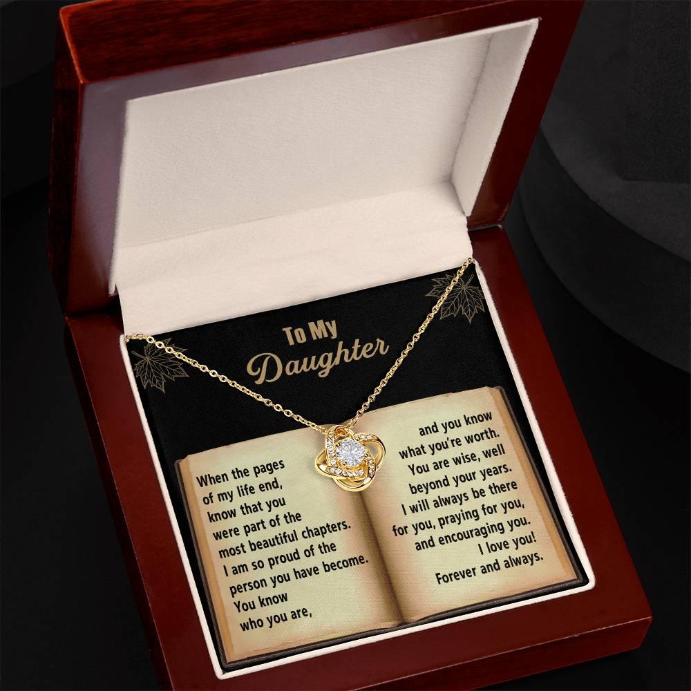 Daughter - Beyond Your Years - Love Knot Pendant Necklace - Mallard Moon Gift Shop