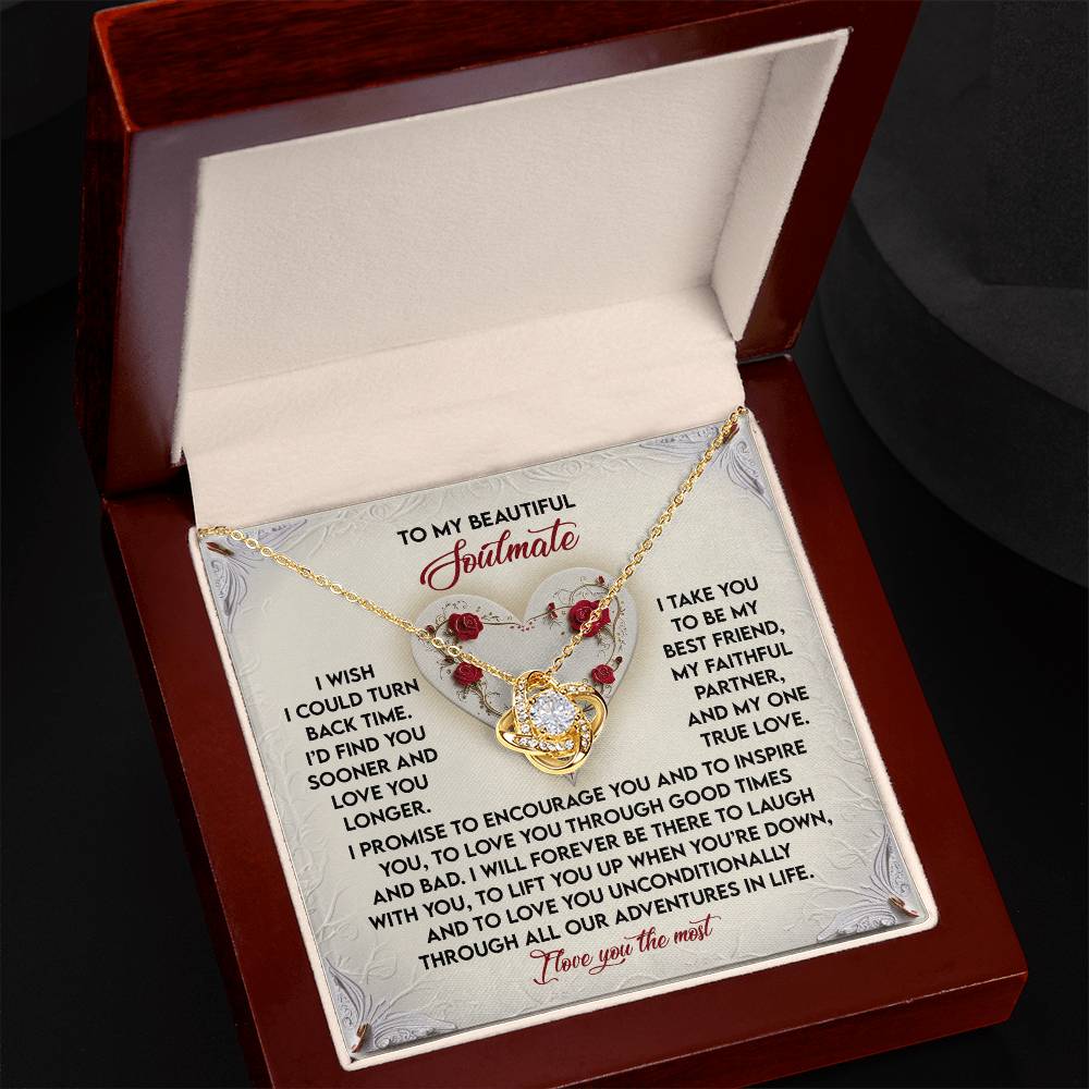 Romantic Anniversary, Valentine's Day Gift for Soulmate, Wife, Girlfriend - Laugh With You - Love Knot Pendant Necklace - Mallard Moon Gift Shop