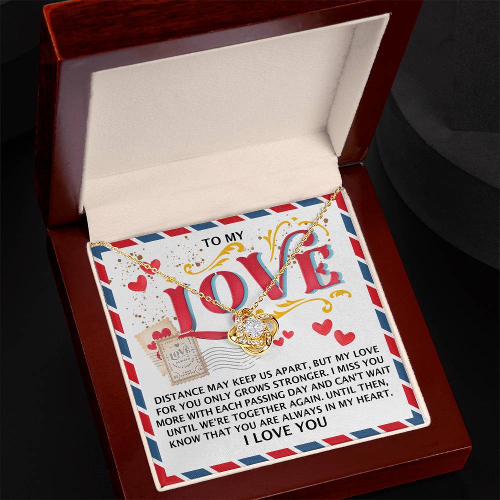 To My Love - Love Knot Necklace – A Heartfelt Gift for Long-Distance Relationships - Mallard Moon Gift Shop