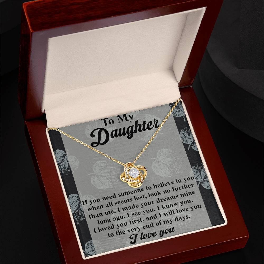 Gift for Daughter - My Days - Love Knot Pendant Necklace - Mallard Moon Gift Shop