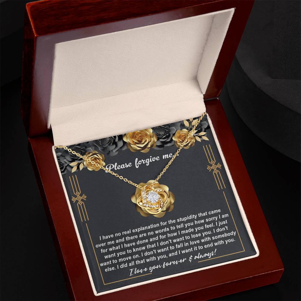 Gift for Girlfriend, Wife - Sorry, End With You - Love Knot Pendant Necklace - Mallard Moon Gift Shop
