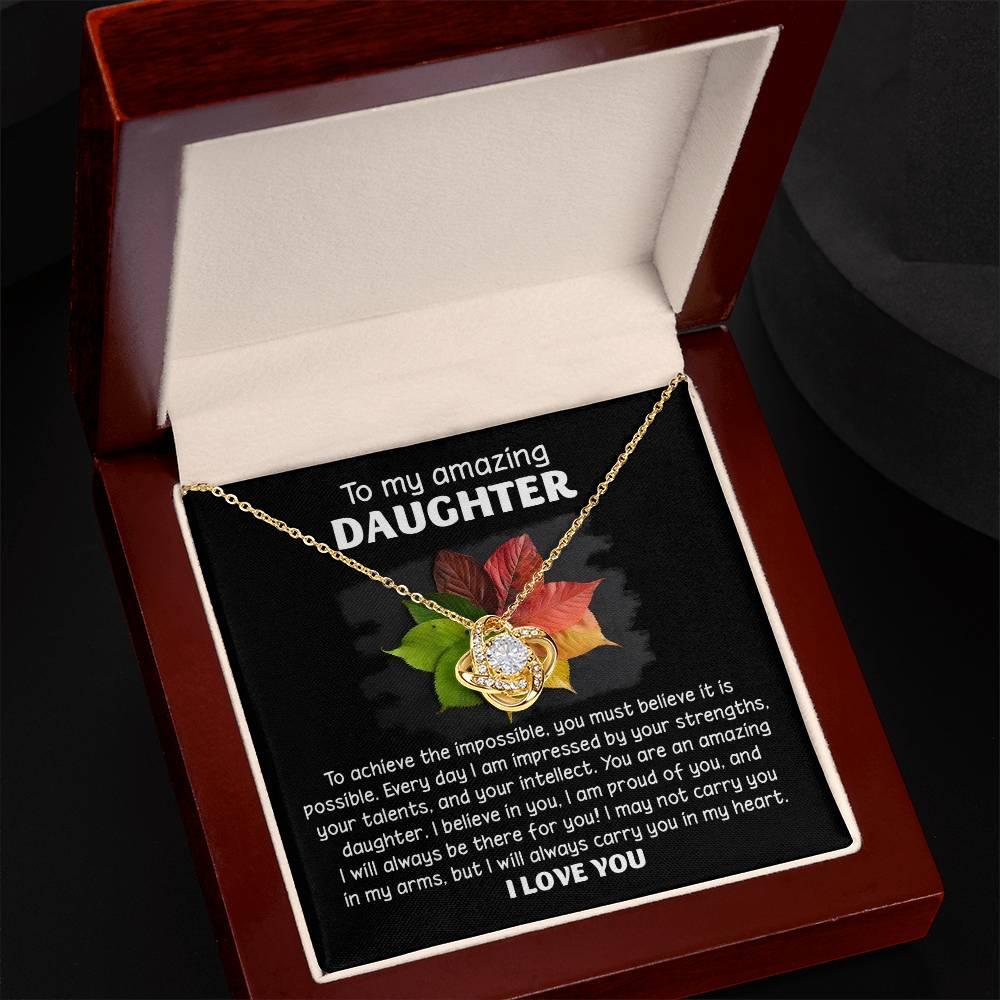Daughter - It Is Possible - Love Knot Pendant Necklace - Mallard Moon Gift Shop