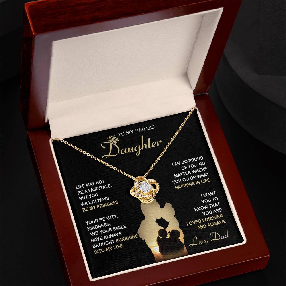 Daughter Wedding Day Gift - Be My Princess - Love Knot Pendant Necklace - Mallard Moon Gift Shop