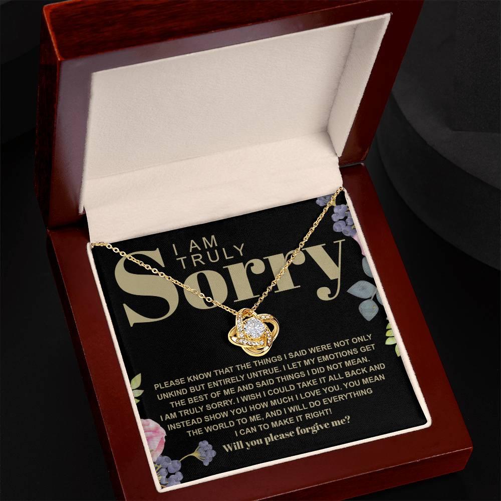 Apology Gift for Girlfriend, Wife, Soulmate - Sorry, Best Of Me - Love Knot Pendant Necklace - Mallard Moon Gift Shop