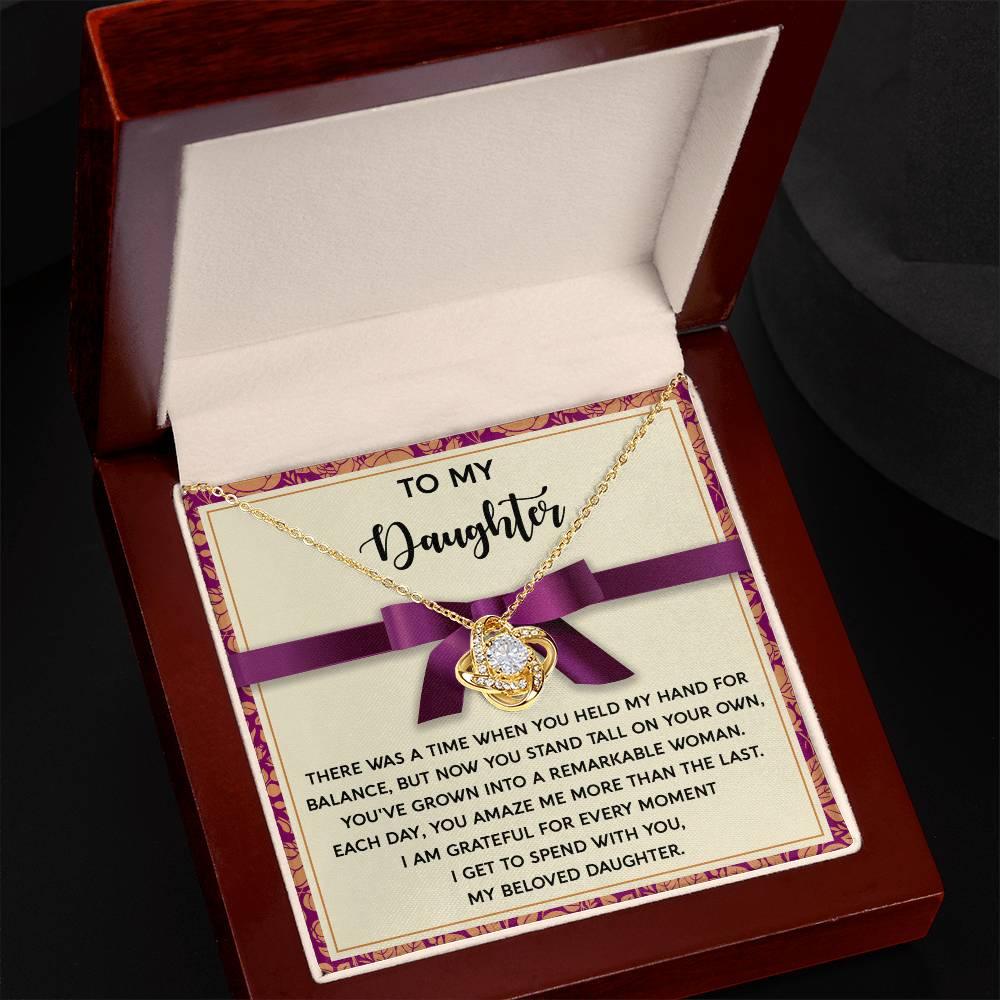 Daughter - Moment I Spend With You - Love Knot Pendant Necklace - Mallard Moon Gift Shop
