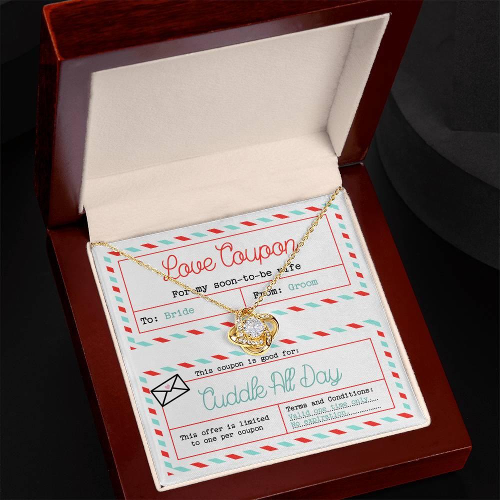 Wife Wedding Day Gift - Love Coupon - Love Knot Pendant Necklace - Mallard Moon Gift Shop