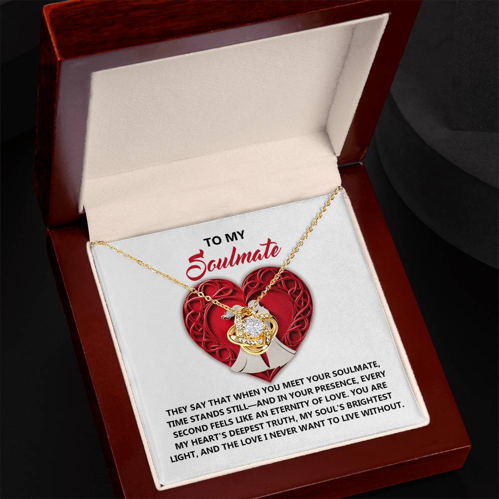 Romantic Anniversary, Valentine's Day Gift for Soulmate, Wife, Girlfriend - Eternity of Love - Love Knot Pendant Necklace - Mallard Moon Gift Shop