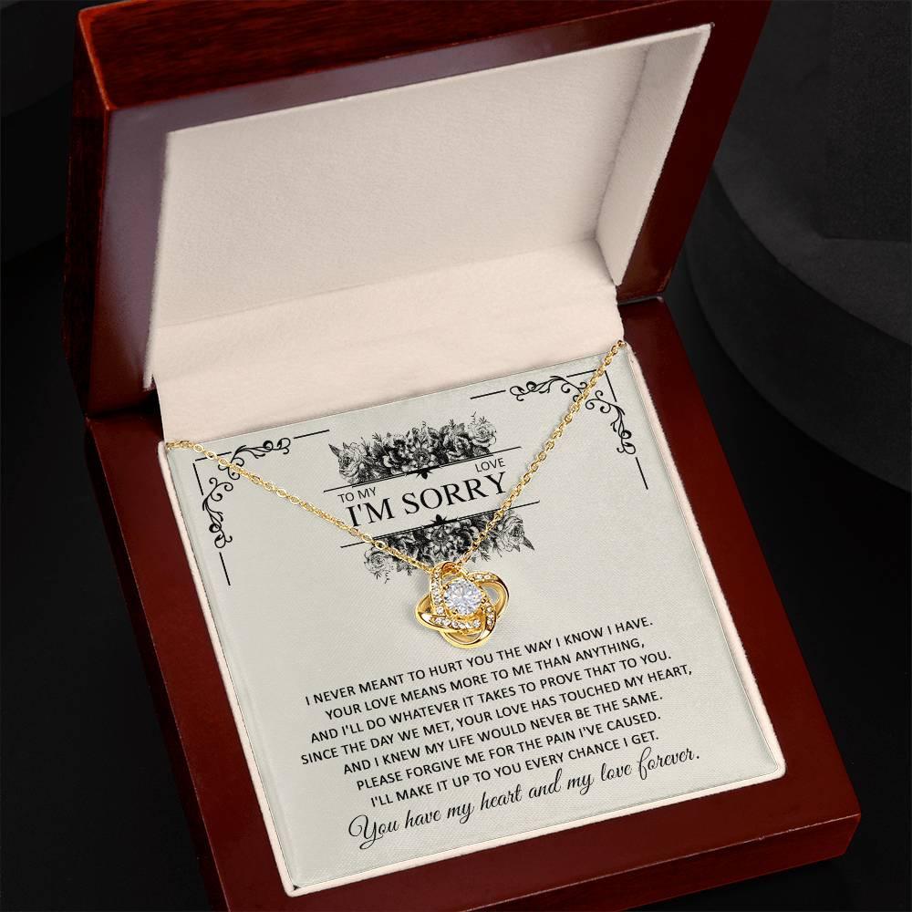 Apology Gift for Her - To My Love, I'm Sorry - Love Knot Pendant Necklace - Mallard Moon Gift Shop