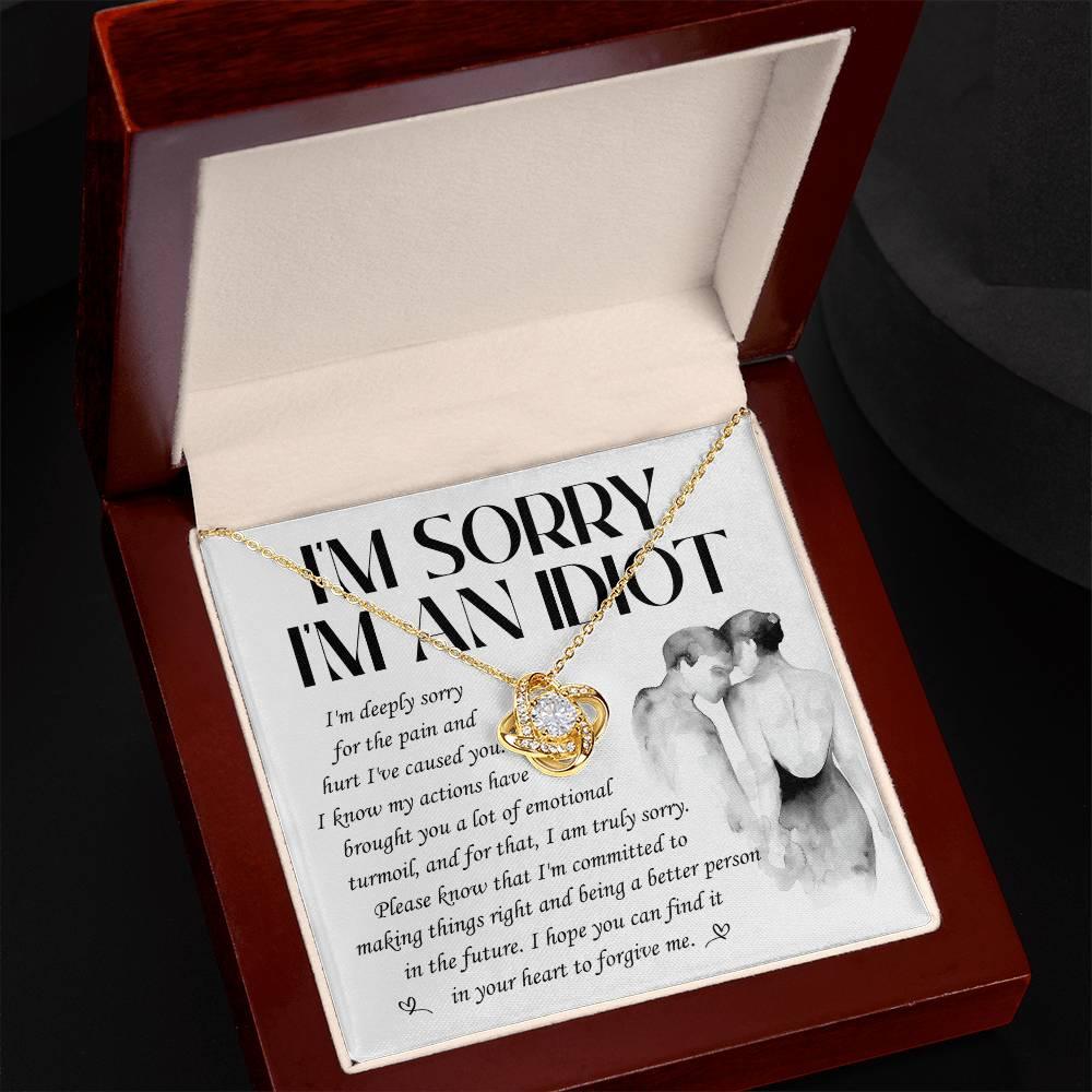 Apology Gift for Girlfriend, Wife, Soulmate - Sorry, Emotional Turmoil - Love Knot Pendant Necklace - Mallard Moon Gift Shop