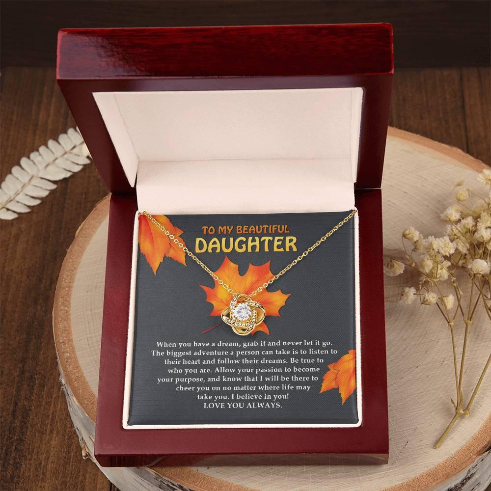 Daughter - To Their Heart - Love Knot Pendant Necklace - Mallard Moon Gift Shop