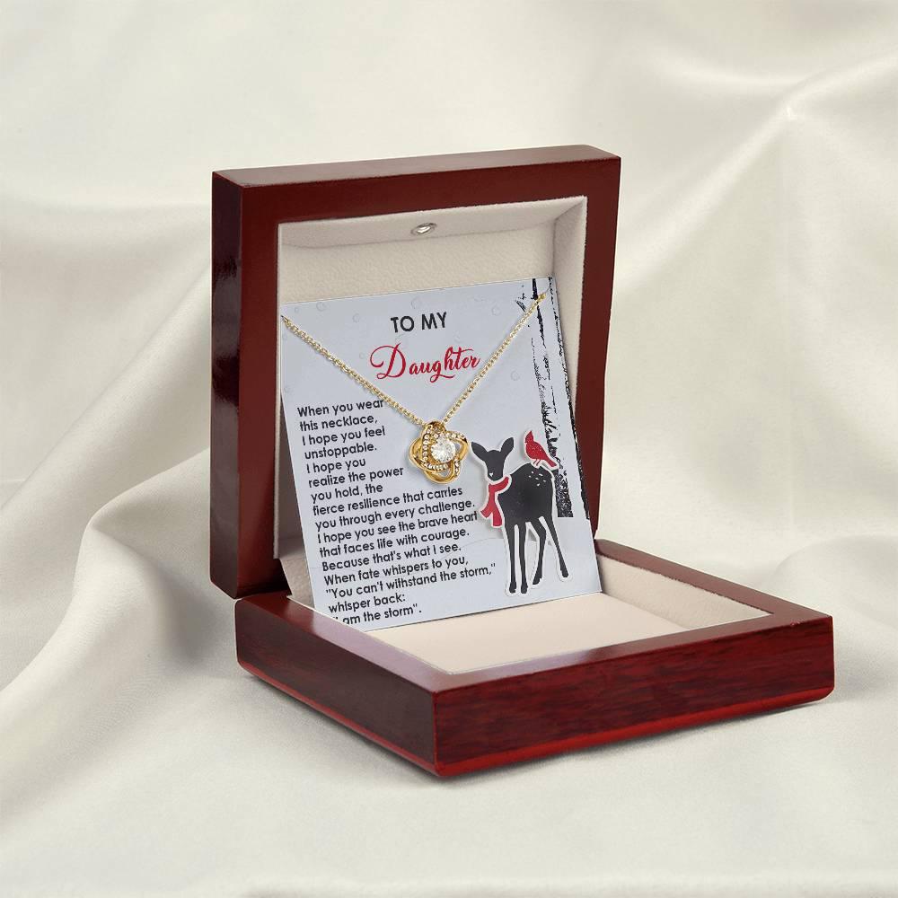 Gift for Daughter - Every Challenge - Love Knot Pendant Necklace - Mallard Moon Gift Shop