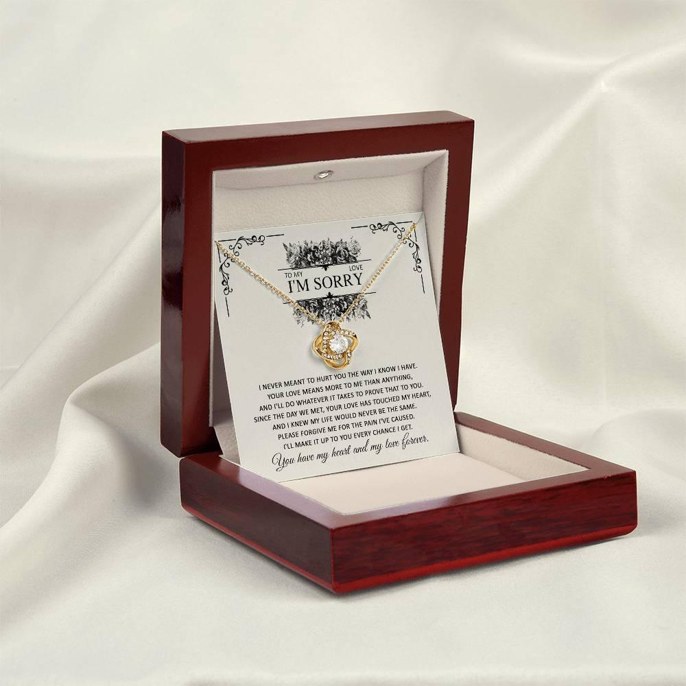 Apology Gift for Her - To My Love, I'm Sorry - Love Knot Pendant Necklace - Mallard Moon Gift Shop