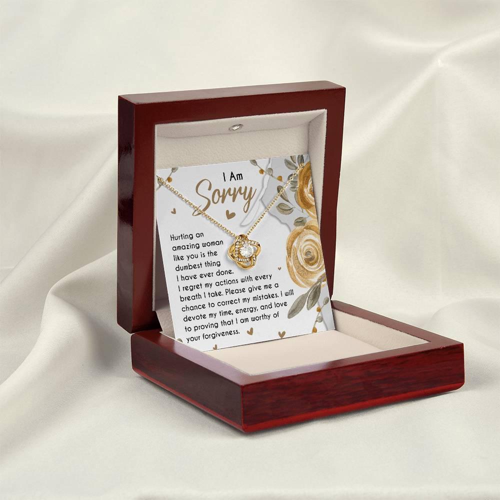 Apology Gift for Girlfriend, Wife, Soulmate - Sorry, Amazing Woman - Love Knot Pendant Necklace - Mallard Moon Gift Shop