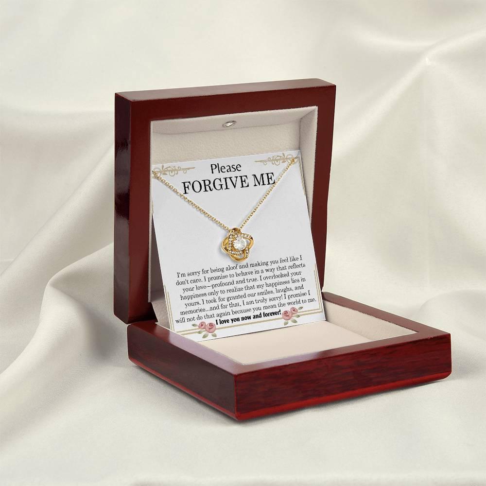 Gift for Girlfriend, Wife - Sorry, Profound And True - Love Knot Pendant Necklace - Mallard Moon Gift Shop