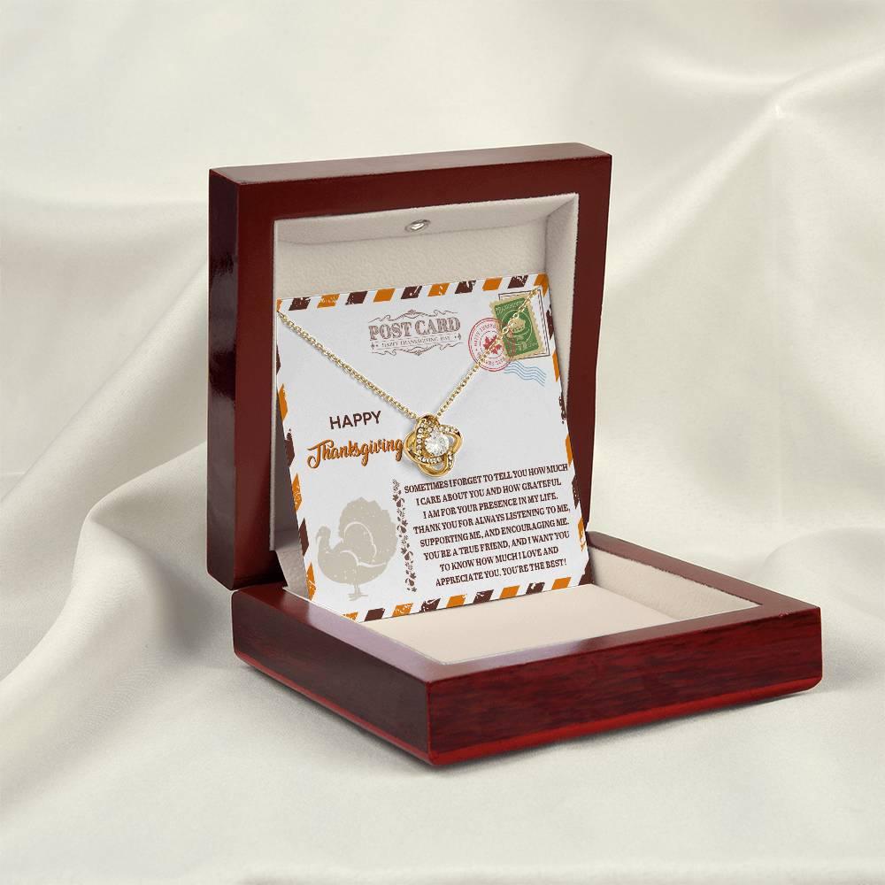 Gift for Thanksgiving - A True Friend - Love Knot Pendant Necklace - Mallard Moon Gift Shop