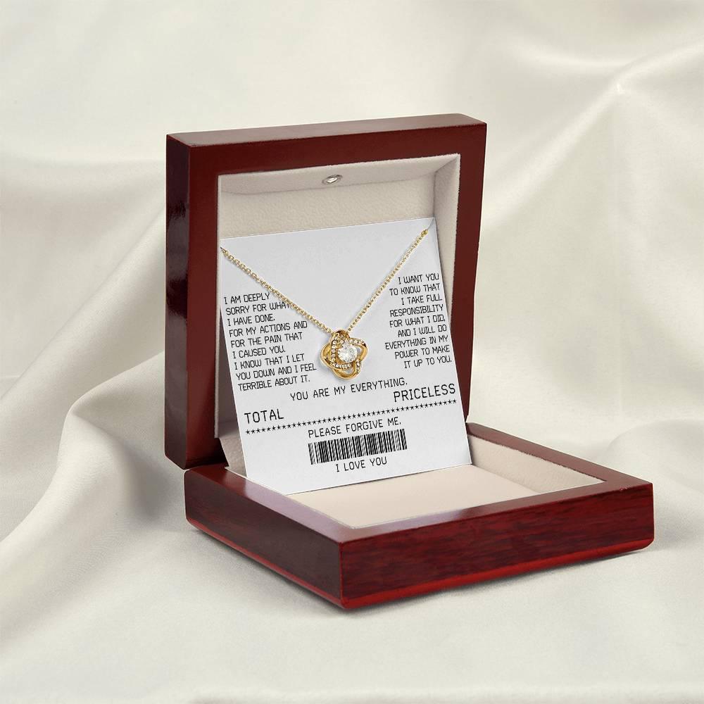 Gift for Girlfriend, Wife - Sorry, Make It Up - Love Knot Pendant Necklace - Mallard Moon Gift Shop