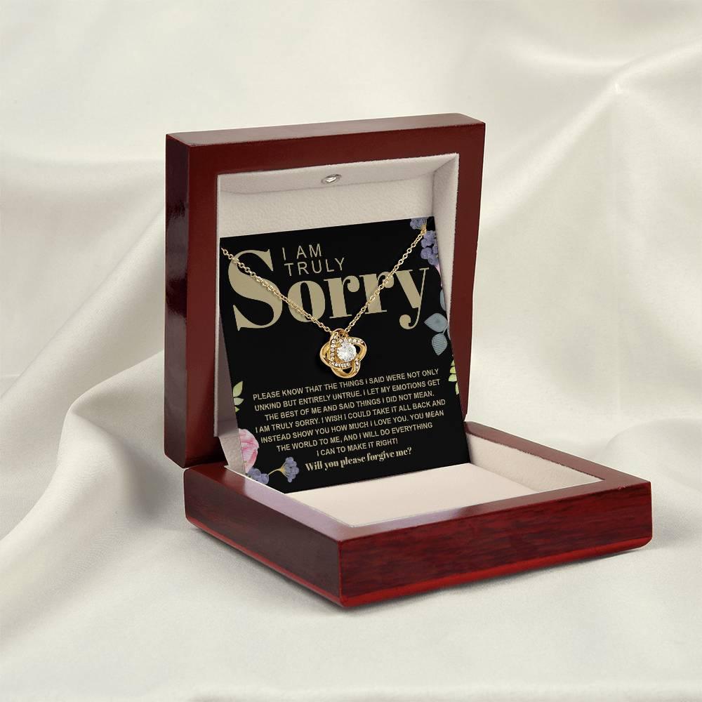 Apology Gift for Girlfriend, Wife, Soulmate - Sorry, Best Of Me - Love Knot Pendant Necklace - Mallard Moon Gift Shop