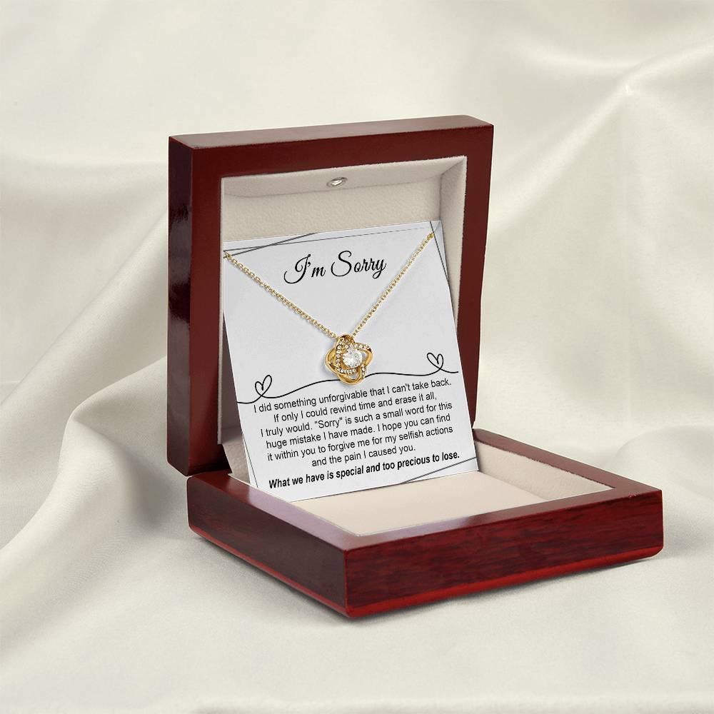 Gift for Girlfriend, Wife - Sorry, Breaking My Heart - Love Knot Pendant Necklace - Mallard Moon Gift Shop