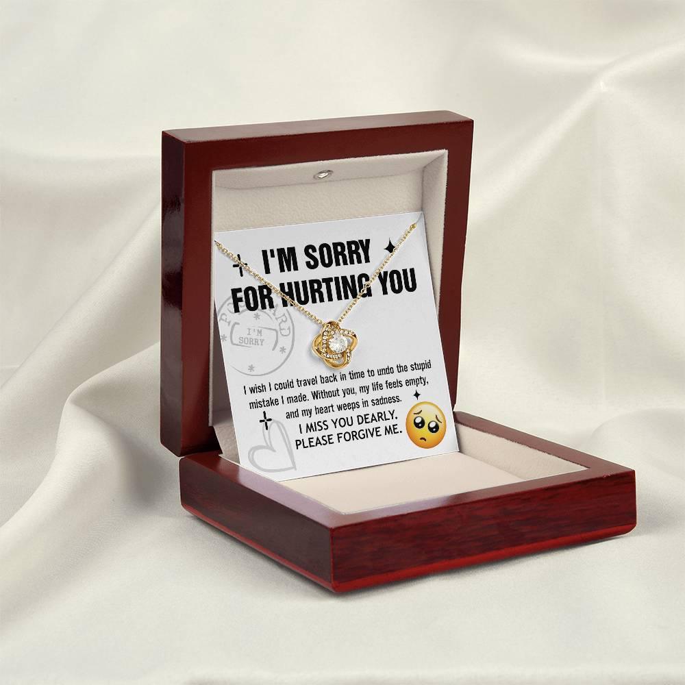 Apology Gift for Girlfriend, Wife, Soulmate - Sorry, Travel Back - Love Knot Pendant Necklace - Mallard Moon Gift Shop