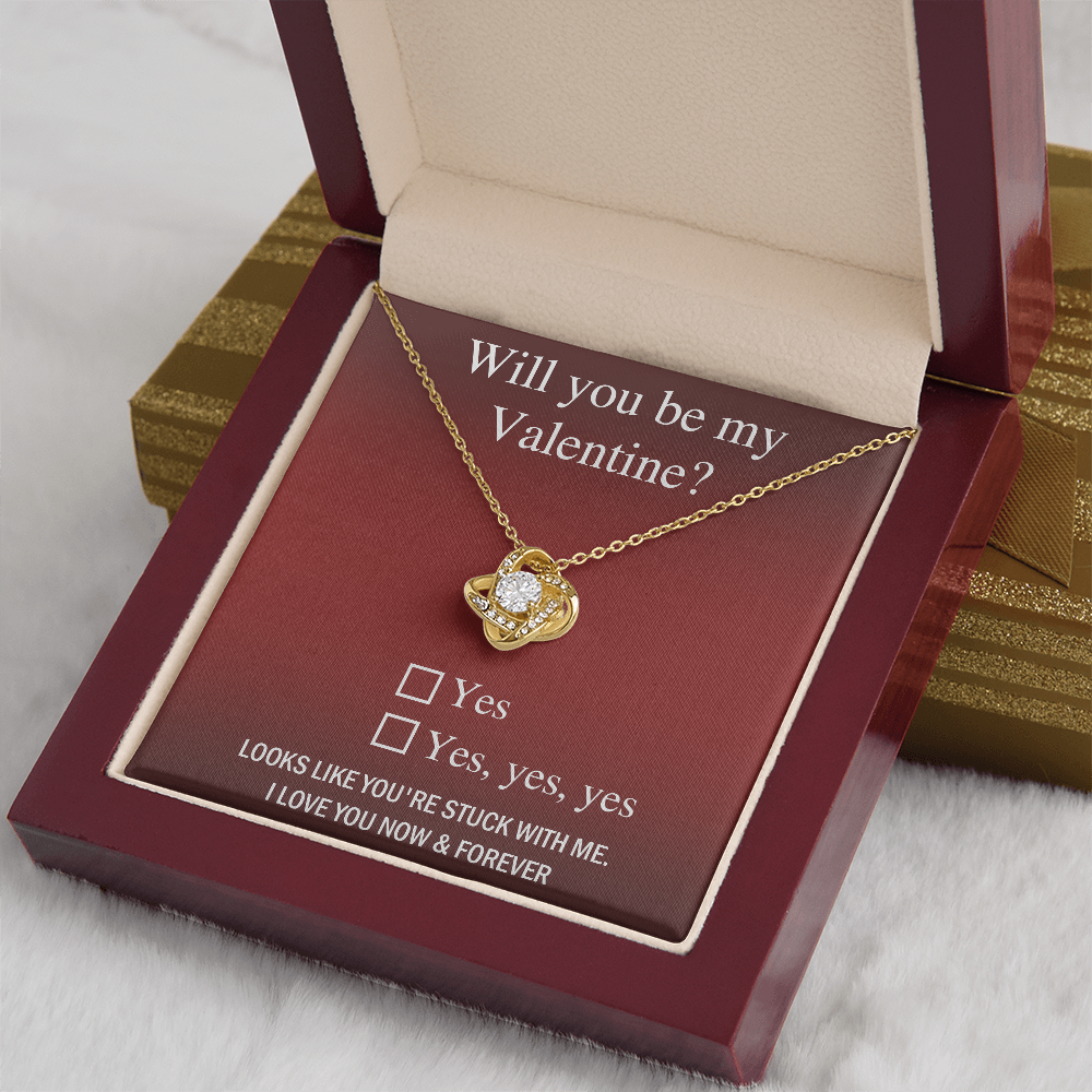 Valentine Love Knot Necklace - Just Say Yes - Mallard Moon Gift Shop