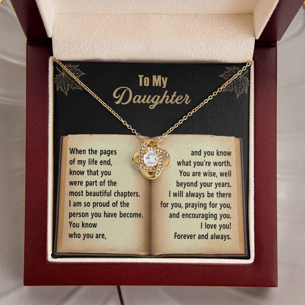 Daughter - Beyond Your Years - Love Knot Pendant Necklace - Mallard Moon Gift Shop