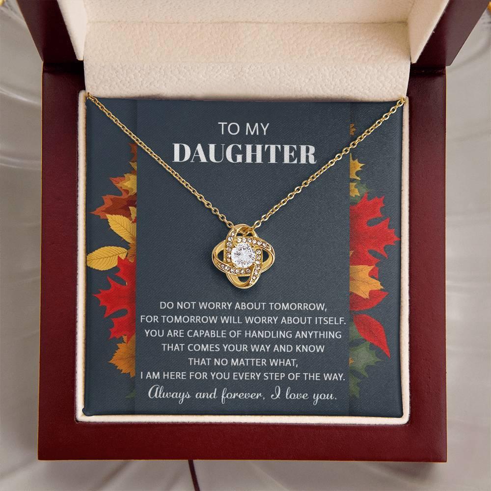 Daughter - Comes Your Way - Love Knot Pendant Necklace - Mallard Moon Gift Shop