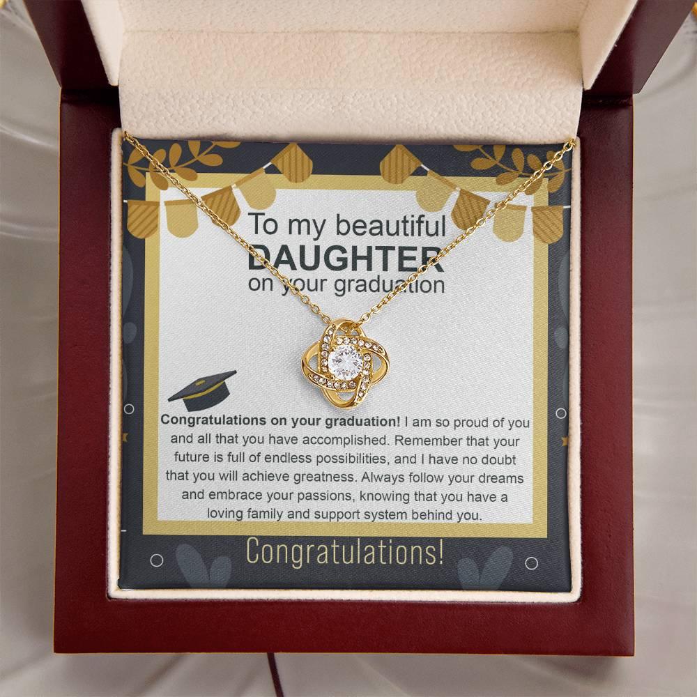 Daughter Graduation Gift Follow Your Dreams Congratulations Love Knot Necklace - Mallard Moon Gift Shop